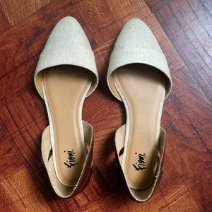 Fioni Giulia D'Orsay Canvas Flats - Pointed Toe 8W
